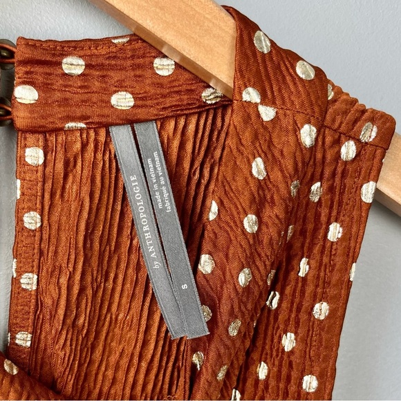 Anthropologie Polkadot High Neck Blouse - Picture 7 of 7